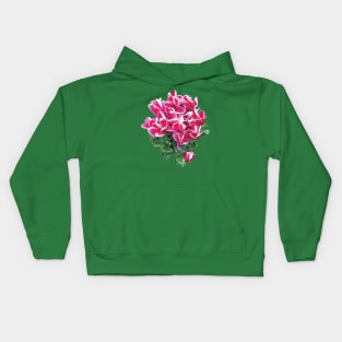 Cyclamen - Magenta And White Cyclamen Kids Hoodie